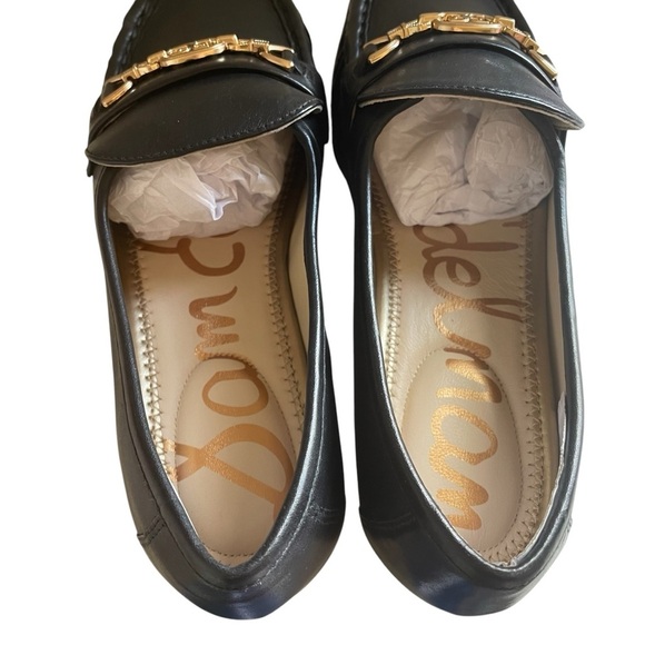 Sam Edelman Black Loafers with Gold Accent - Picture 13 of 15
